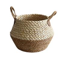 Cesto de fibra natural para decoração médio Cesto de fibra natural para decoração médio