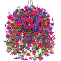 Cesto de Flores Artificiais Suspenso HyeFlora Roxo Escuro Cesto de Flores Artificiais Suspenso HyeFlora Roxo Escuro