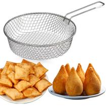 Cesto de Frituras 40cm Metal - Fritadeira Batata Frita Metal para Fritar Escumadeira Pastel Coxinha Aramado - PANAMI Cesto de Frituras 40cm Metal - Fritadeira Batata Frita Metal para Fritar Escumadeira Pastel Coxinha Aramado - PANAMI
