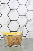 Cesto De Frituras Quadrado Em Inox Servir Porções Aperitivos