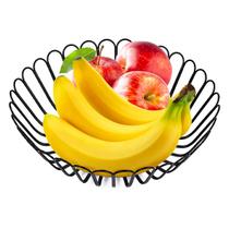 Cesto De Frutas Cozinha Fruteira Redonda Mesa Aço Madeira Cesto De Frutas Cozinha Fruteira Redonda Mesa Aço Madeira