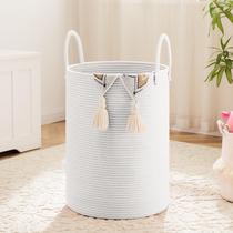 Cesto de lavanderia Artfeel 80L Cesta de armazenamento de corda de algodão tecida Cesto de lavanderia Artfeel 80L Cesta de armazenamento de corda de algodão tecida