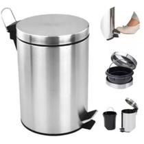 Cesto De Lixo 5l litros de Inox com Pedal Lixeira Banheiro E Cozinha