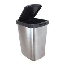 Cesto de lixo 9 litros lixeira com tampa para casa pia cozinha luxo moderna inox arqplast
