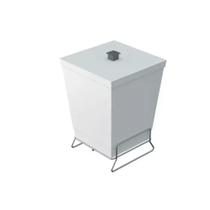 Cesto de Lixo Banheiro Branco Com Suporte Inox Chão Super Luxo