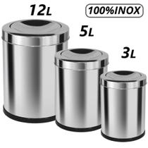 Cesto de Lixo Basculante Banheiro Cozinha Lixeira Multiuso Inox