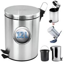 Cesto De Lixo Inox 12lts Com Pedal Pia Banheiro Escritório Resistente