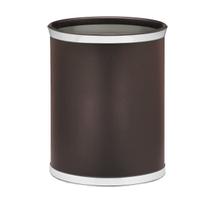 Cesto de lixo Kraftware Leatherette Brown com cromo polido 14cm Cesto de lixo Kraftware Leatherette Brown com cromo polido 14cm