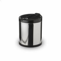 Cesto De Lixo Lixeira De Inox Preta 2,5 Litros Tampa Click