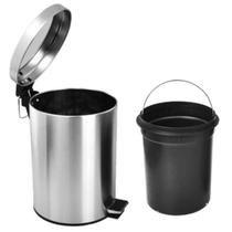 Cesto De Lixo Lixeira Inox C/ Pedal Banheiro E Cozinha 3lts