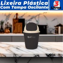 Cesto De Lixo Lixeira Tampa Basculante 3 Litros 28cm Usual