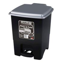 Cesto de lixo plást 14L Quadrado Preto c/pedal 0377 Uninjet Cesto de lixo plást 14L Quadrado Preto c/pedal 0377 Uninjet