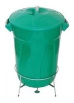 Cesto De Lixo Plastico Com Pedal Aço Galvanizado 40L Verde