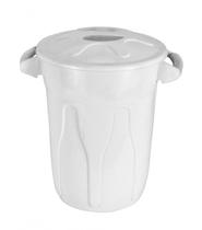 Cesto de Lixo Plastico com Tampa 60 Litros Branco