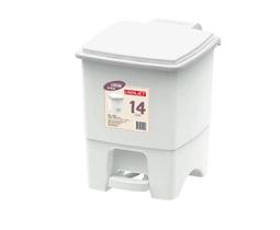 Cesto De Lixo Quadrado Com Pedal 14 Litros Plástico Branco