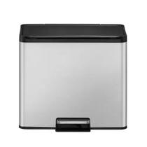 Cesto de Lixo Triplo Inox para Reciclagem Lixeira 30L