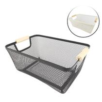 Cesto de Metal 23,5x17cm Organizador Vazado Cesto de Metal 23,5x17cm Organizador Vazado