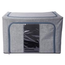 Cesto de Organização Multiúso Dobrável Portátil com Visor Transparente para Casa Armário Guarda Roupa Itens Casa Caixa Proteção