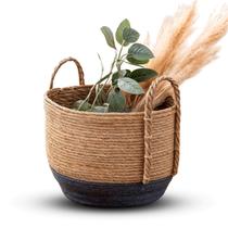 Cesto de palha Seagrass Milho Redondo Cachepot oval cestas grande para planta para manta decoracao decorativo organizador balaio cachepo vime salvas