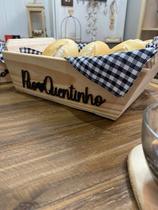 Cesto de Pão, Cesto para Pão, Decoração de Mesa Posta, Pão Quentinho!, Bandeja Decorativa de Madeira - Rainha da Madeira