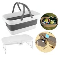Cesto de piquenique 16 litros dobrável para camping e praia cv-16l