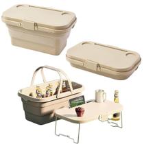 Cesto De Piquenique Expansivel Caixa Acampamento Balde De Gelo Organizador Porta Malas Vira Mesa Notebook Tablet Multius Cesto De Piquenique Expansivel Caixa Acampamento Balde De Gelo Organizador Porta Malas Vira Mesa Notebook Tablet Multius