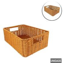 Cesto de Plástico 33x23cm Organizador Trançado - Tudo em Caixa
