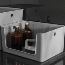 Cesto De Plástico OU Com Abertura Frontal Ideal Para Organização Da Lavanderia