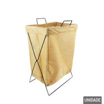 Cesto de Poliéster 60x37cm Dobrável Marrom - Tudo em Caixa