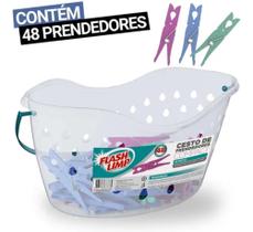 Cesto De Prendedor Pregador De Roupas Varal Flash Limp