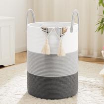 Cesto de Ropa Artfeel de 80L con Cuerda de Algodón Tejida Cesto de Ropa Artfeel de 80L con Cuerda de Algodón Tejida