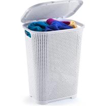 Cesto de Roupa 30L Organizador Lavanderia Cores Plastico Com Tampa Cesto de Roupa 30L Organizador Lavanderia Cores Plastico Com Tampa