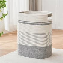 Cesto de Roupa AINUOQI de Algodão Grande 43x36x56 cm Cinza Branco Cesto de Roupa AINUOQI de Algodão Grande 43x36x56 cm Cinza Branco