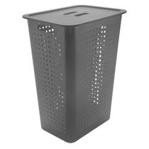 Cesto de Roupa Chumbo 47 L com Tampa 41 x 31 x 55 cm Ou Cesto de Roupa Chumbo 47 L com Tampa 41 x 31 x 55 cm Ou