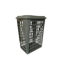 Cesto De Roupa Clássico C/Tampa 46 Litros Organizador Multiuso Banheiro Lavanderia Design Decorativo