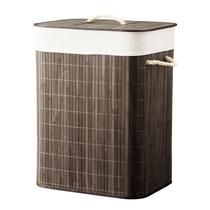 Cesto De Roupa De Bambu Forrado Com Tampa - Mimo Style Cesto De Roupa De Bambu Forrado Com Tampa - Mimo Style