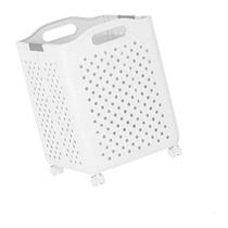 Cesto De Roupa Dobrável 57l C/ Rodinhas Organizador Multiuso Cesto De Roupa Dobrável 57l C/ Rodinhas Organizador Multiuso