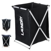 Cesto De Roupa Dobrável Com Tampa E Alça Uso Doméstico
