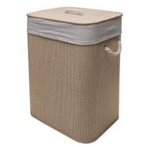 Cesto de Roupa Dobrável de Bambu com Tampa 40 x 30 x 50 cm Lyor