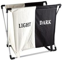Cesto de Roupa Duplo Dobrável Lavanderia Quarto Mimo Style