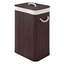 Cesto De Roupa Everest Bambu Marrom 40X30X60Cm Rafimex