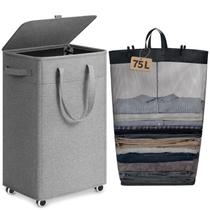 Cesto de Roupa Goodpick 42x32x70 cm 75L com Rodas Cesto de Roupa Goodpick 42x32x70 cm 75L com Rodas