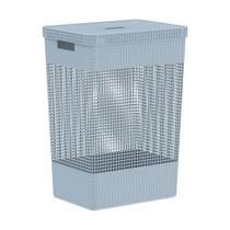 Cesto de Roupa Grid Azul Glacial 49 L com Tampa 38 x 28 x 55,2 cm Ou