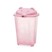 Cesto de Roupa Infantil 44 Litros Translúcido Urso Bebê Baby Cajovil Adoleta COR:ROSA TRANSLÚCIDO