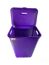 Cesto De Roupa Lixo Telado Com Tampa 72 Litros Rattam Roxo