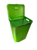 Cesto De Roupa Lixo Telado Com Tampa 72 Litros Rattam Verde