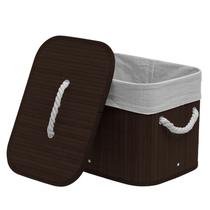 Cesto De Roupa Olympus Bambu Marrom 36X26X26Cm Rafimex