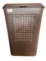 Cesto de Roupa Retangular 72 Litros Rattan