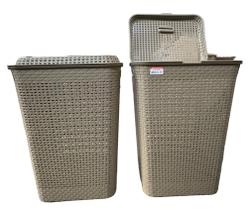 Cesto de Roupa Retangular 72 Litros Rattan