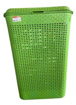 Cesto de Roupa Retangular 72 Litros Rattan